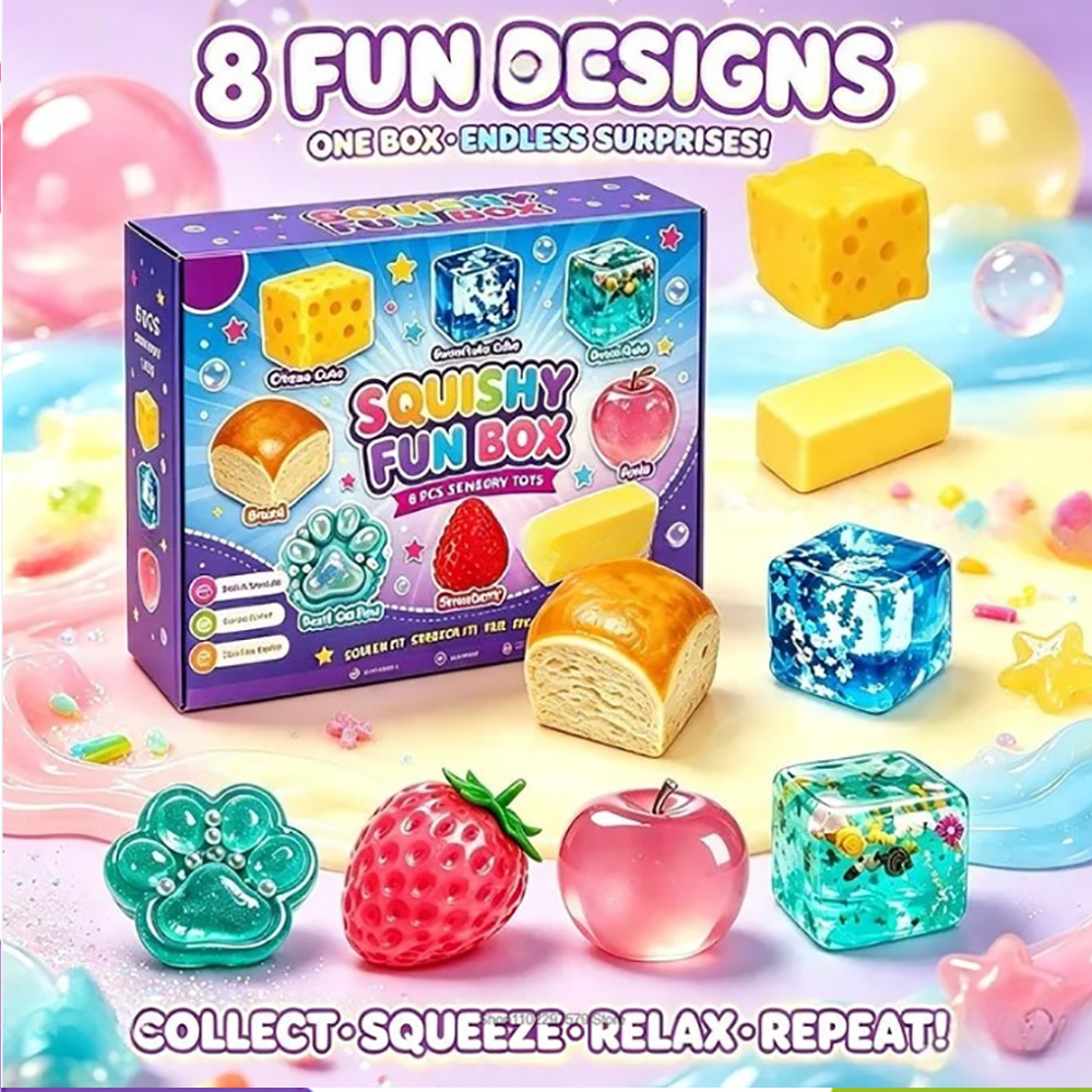 Mystery Box Blind Bag - Needoh 8 pièces Squishies mystère en